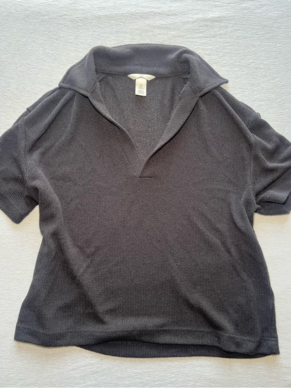 H&M Charcoal Knit Polo Tee